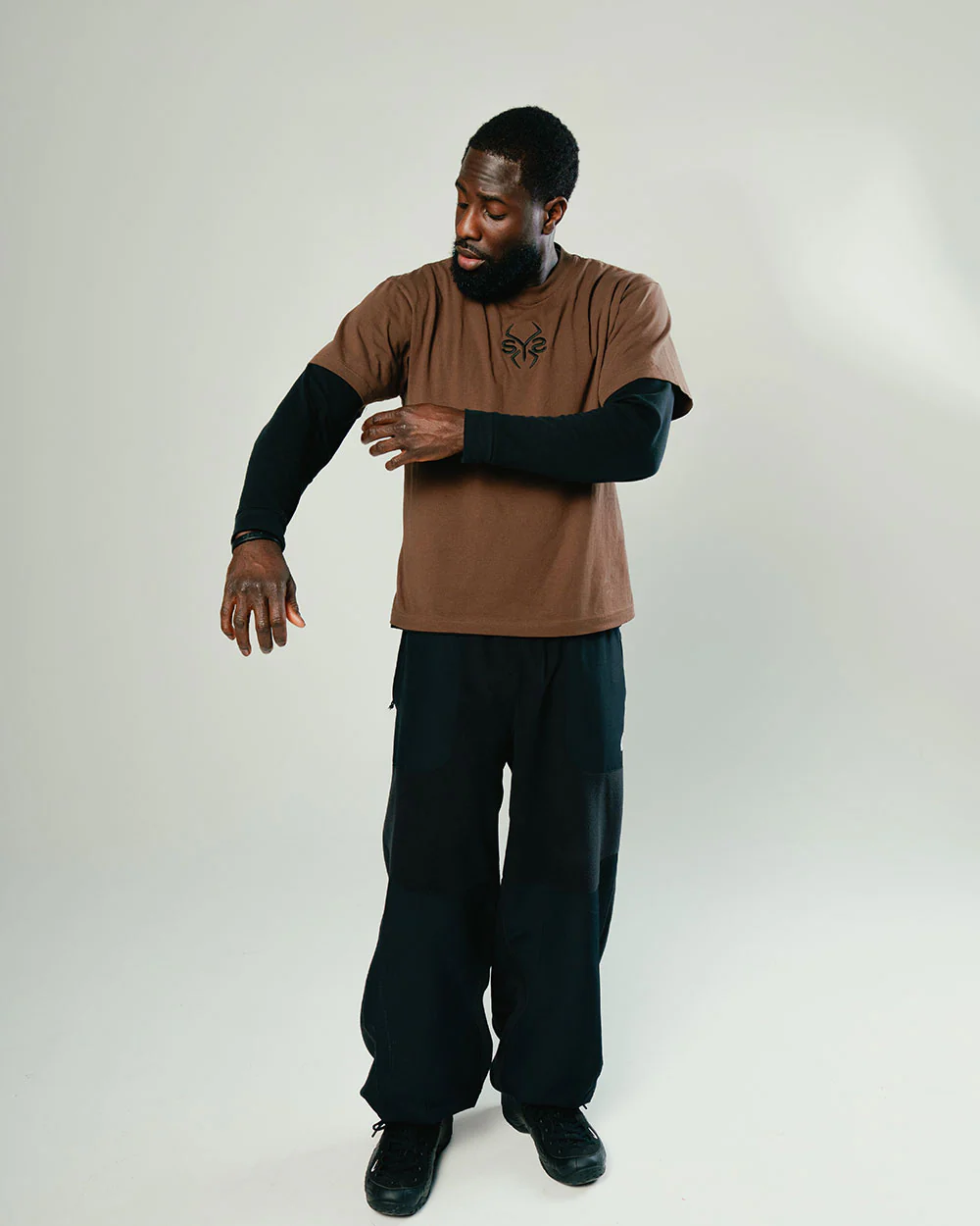Black Ghost x BIL Cropped Tee in Brown - Image 4