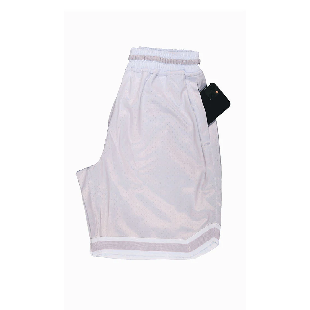 Bold Basketball Shorts in Silver - Image 3