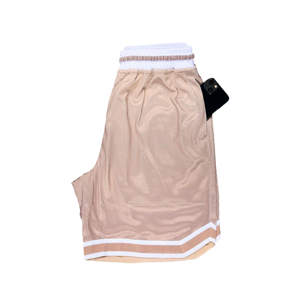 Bold Basketball Shorts in Tan - Image 3