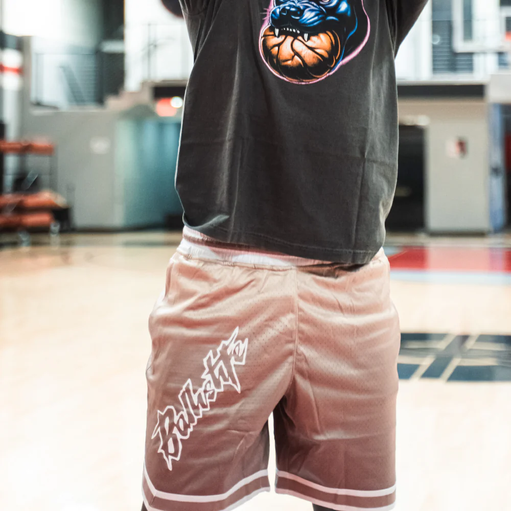Bold Basketball Shorts in Tan - Image 6