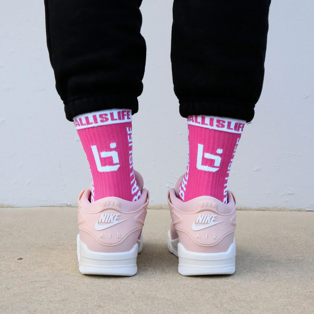 Elite Socks in Pink/White - Image 3