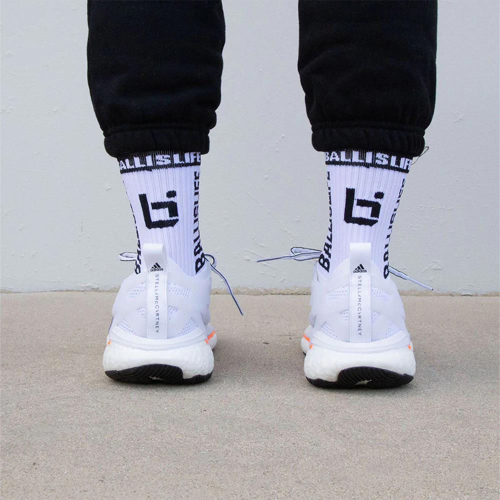 Elite Socks in White/Black - Image 4