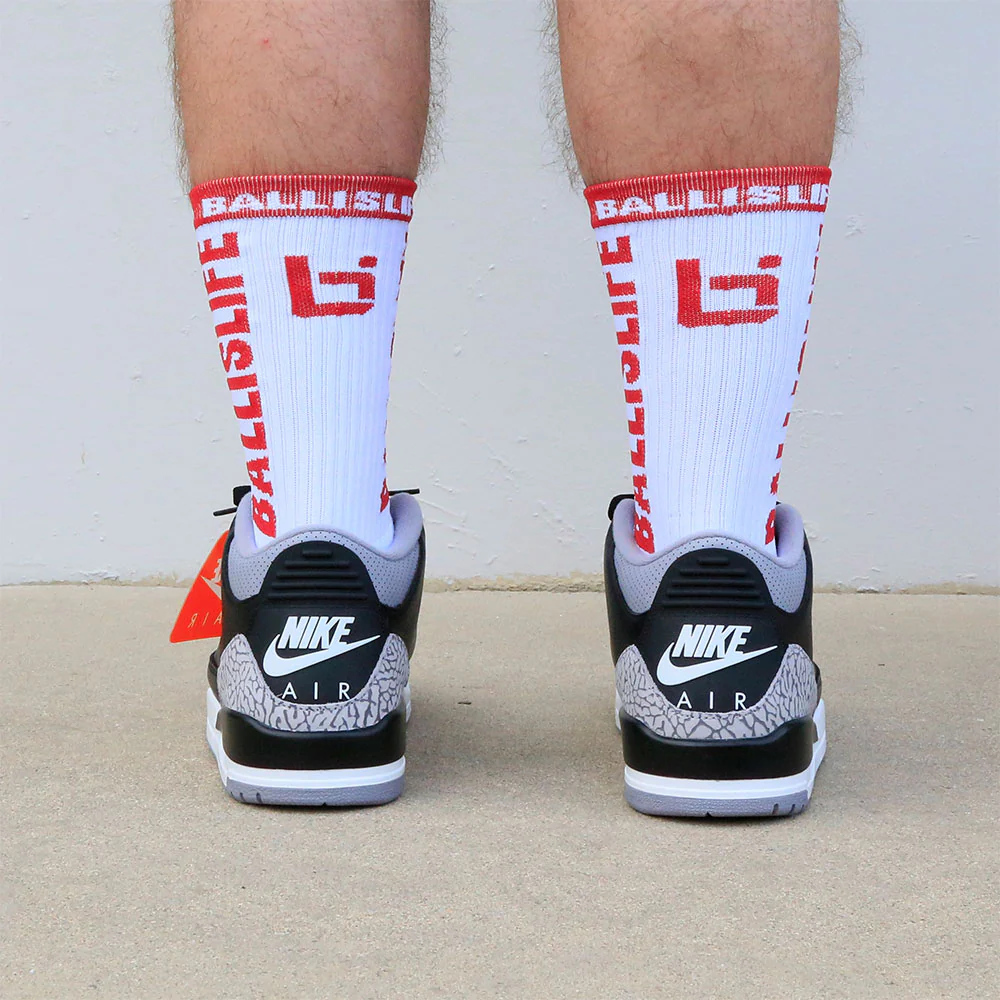 Elite Socks in White/Red - Image 5