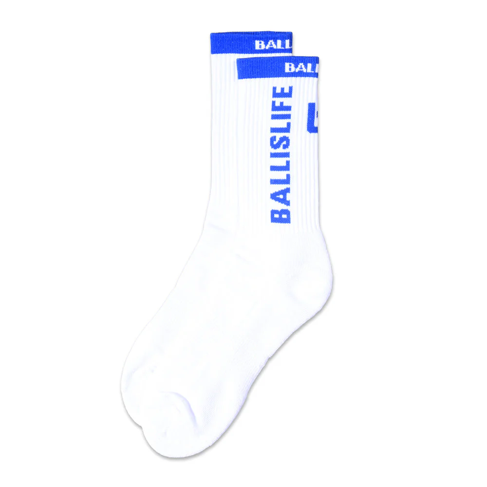 Elite Socks in White/Royal