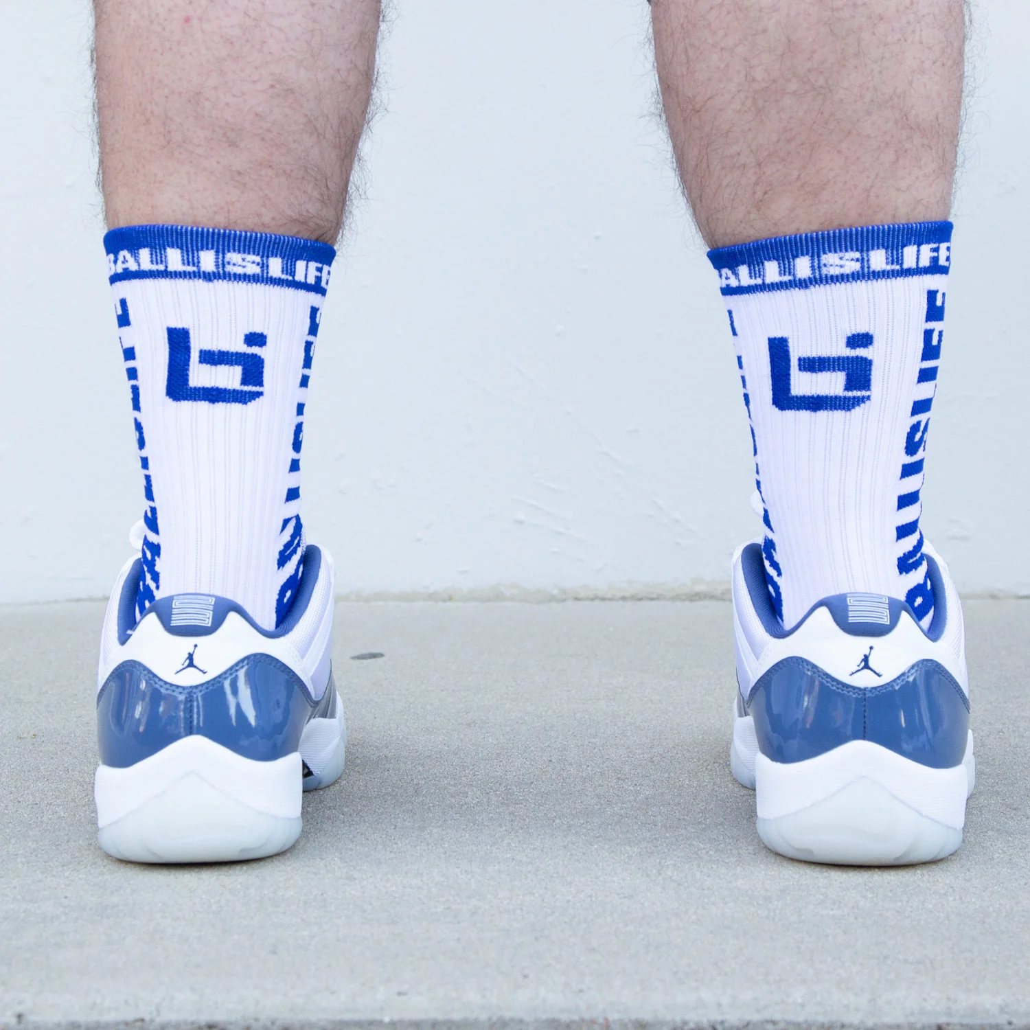 Elite Socks in White/Royal - Image 3
