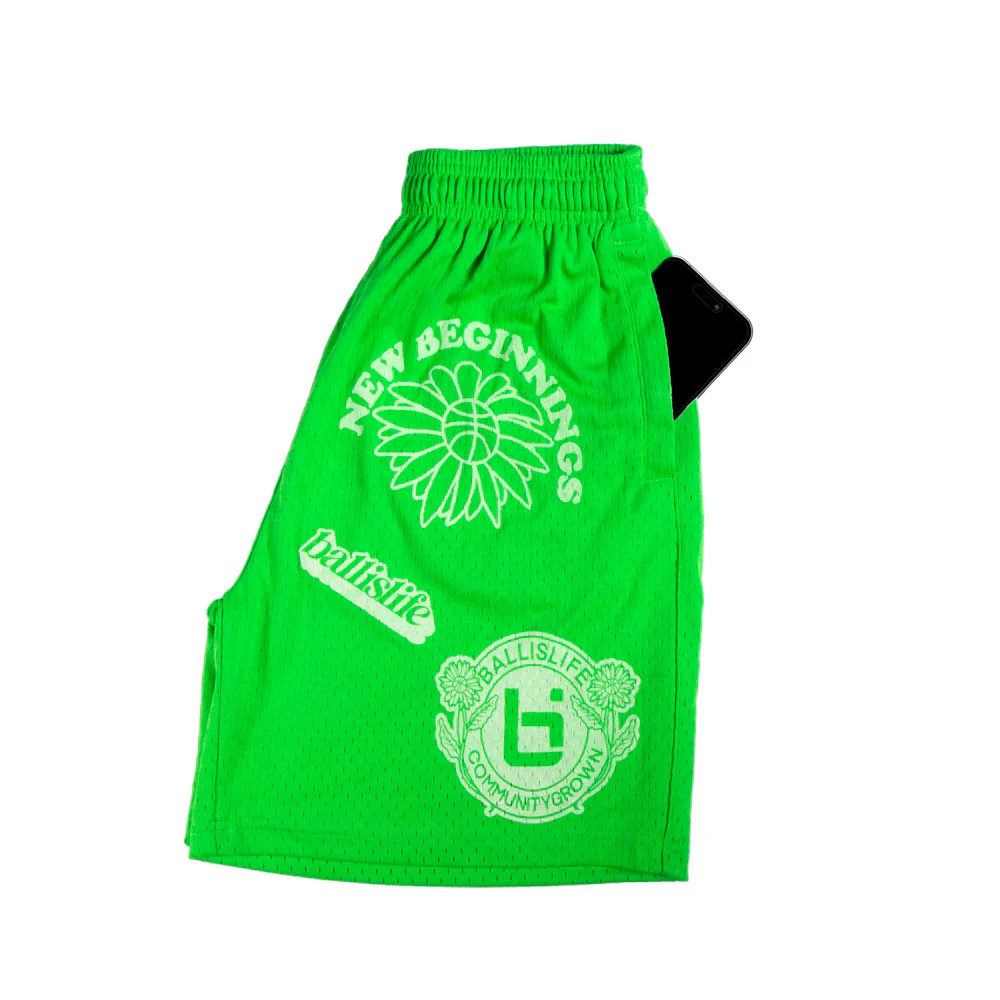 Growth Mesh Shorts in Green - Image 2