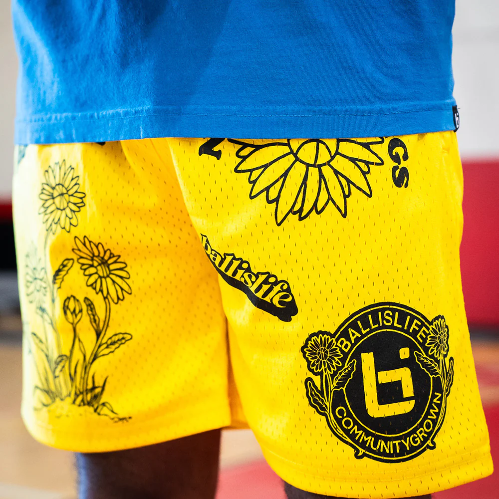 Growth Mesh Shorts in Yellow - Image 3