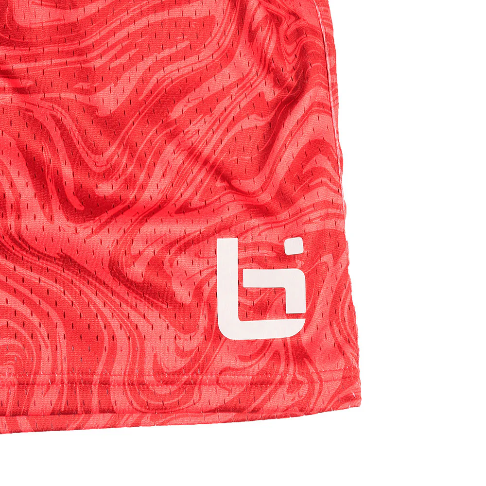 M2 Mesh Shorts in Red Waves - Image 3
