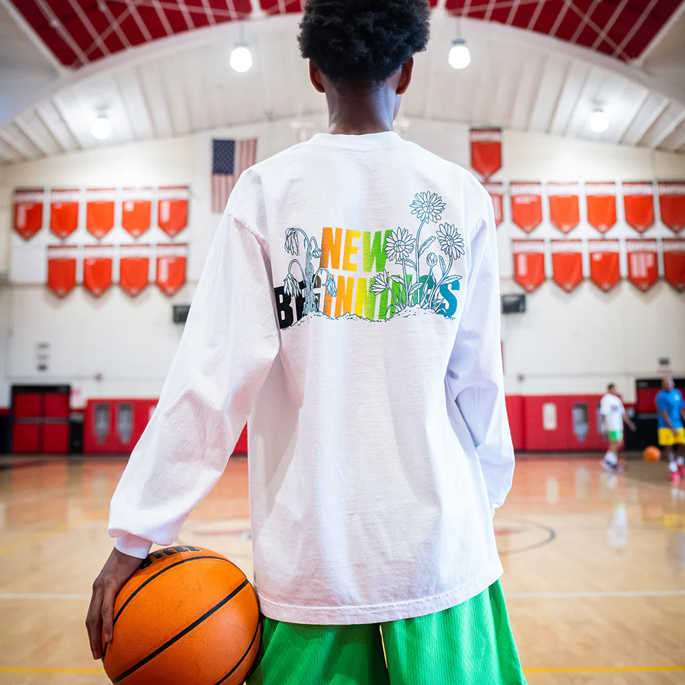 New Beginnings L/S Tee in White - Image 5