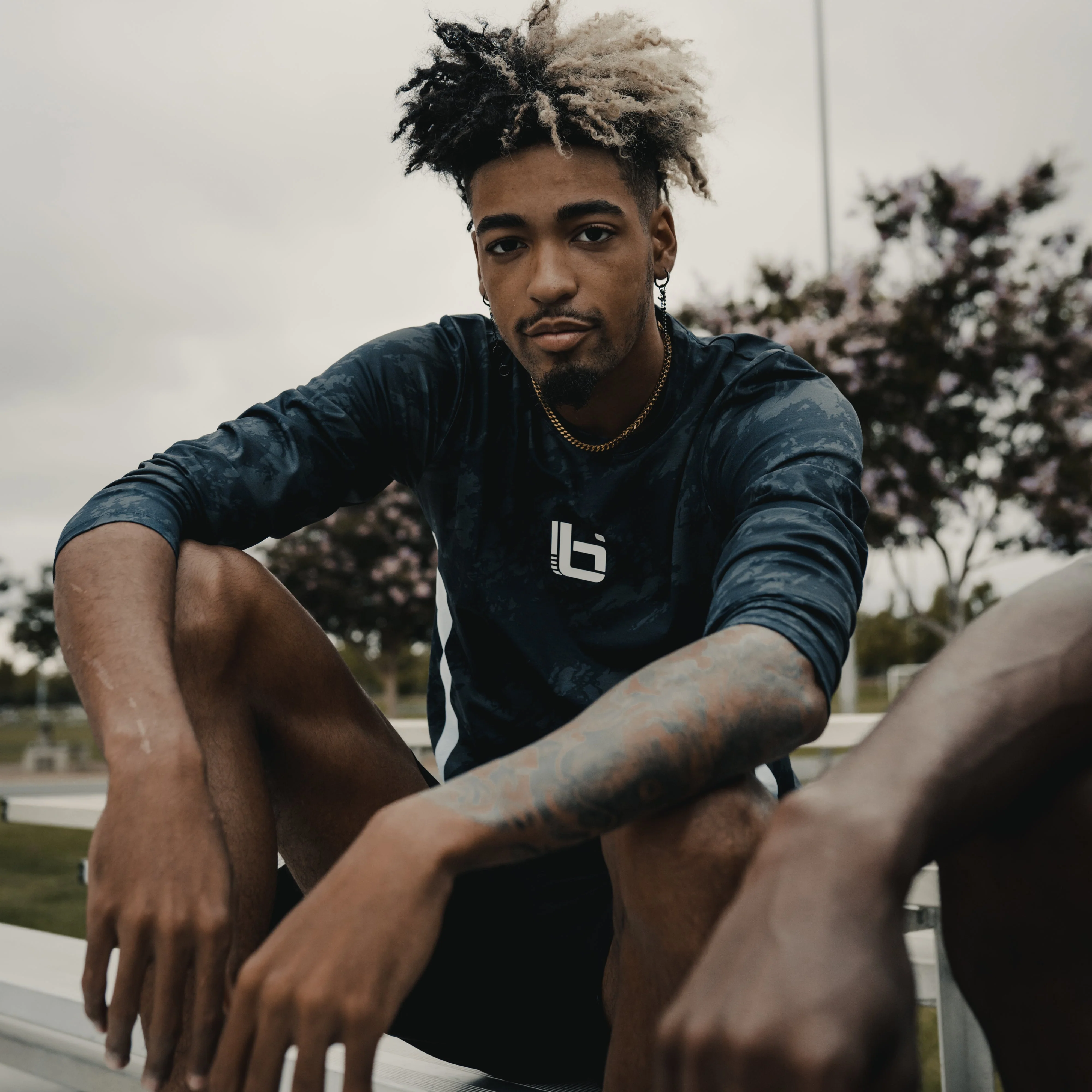 P1 Workout L/S Tee in Black - Image 3