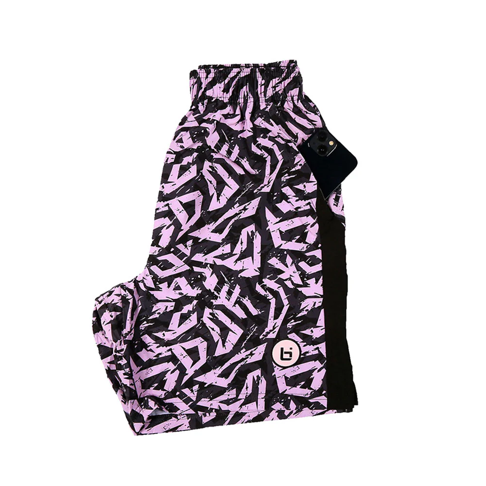 P4 Performance Shorts in Purple/Black - Image 3