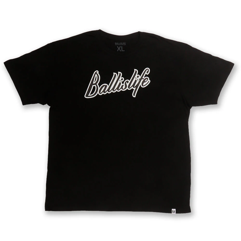 Script Tee in Black