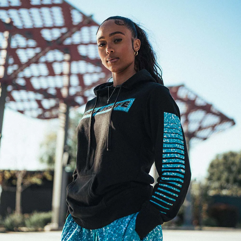 WMNS Splash Hoodie in Black/Blue - Image 5
