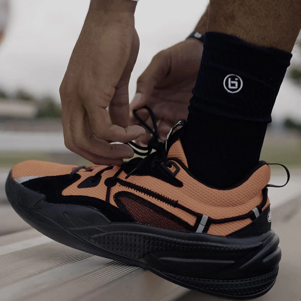 Youth P1 Crew Socks in Black - Image 3